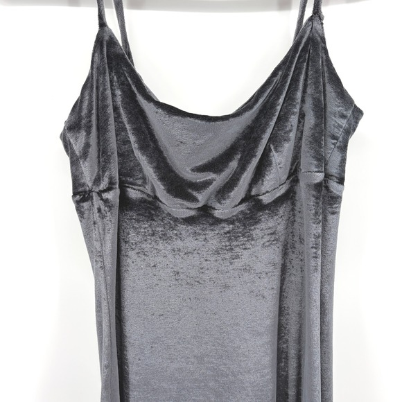 BCBG Max Azria Grey Velvet‎ Spaghetti Strap Slip Dress Size 2 Y2K 90s Minimalist - Picture 3 of 9